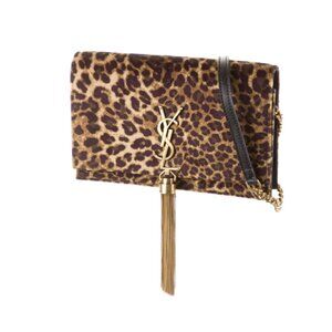 Leopard Print Yves Saint Laurent Women Bag with Gold Chain